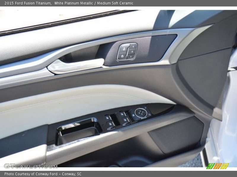White Platinum Metallic / Medium Soft Ceramic 2015 Ford Fusion Titanium