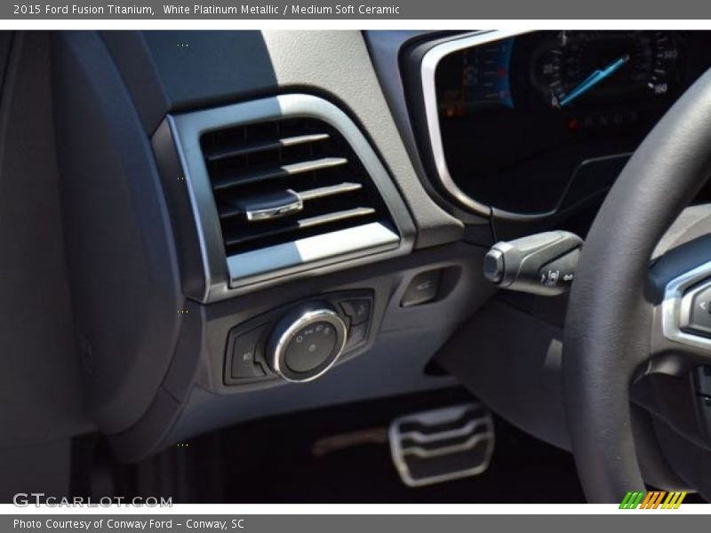 White Platinum Metallic / Medium Soft Ceramic 2015 Ford Fusion Titanium