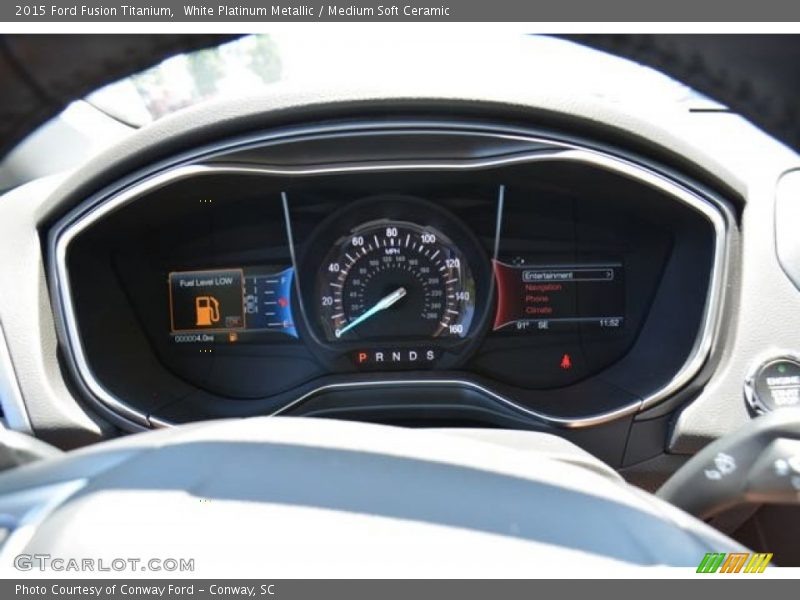 White Platinum Metallic / Medium Soft Ceramic 2015 Ford Fusion Titanium