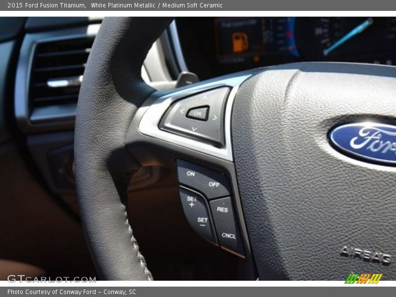 White Platinum Metallic / Medium Soft Ceramic 2015 Ford Fusion Titanium