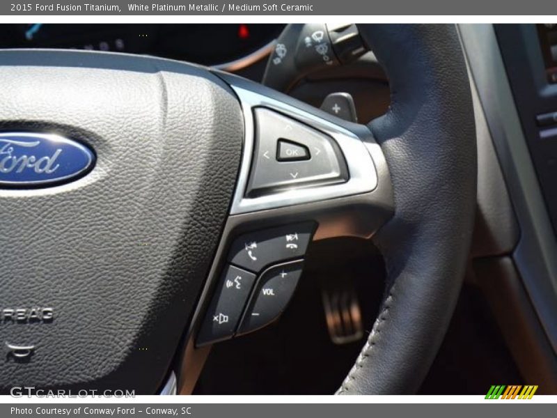 White Platinum Metallic / Medium Soft Ceramic 2015 Ford Fusion Titanium