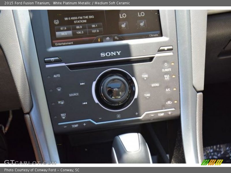 White Platinum Metallic / Medium Soft Ceramic 2015 Ford Fusion Titanium