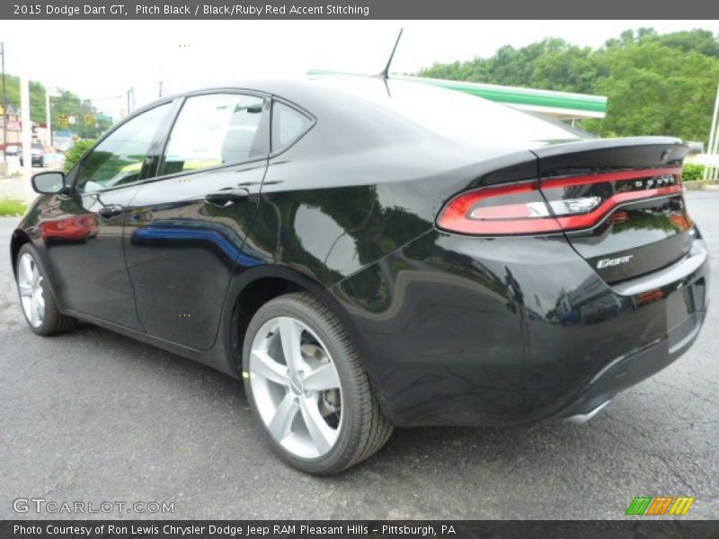 Pitch Black / Black/Ruby Red Accent Stitching 2015 Dodge Dart GT