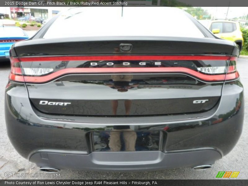 Pitch Black / Black/Ruby Red Accent Stitching 2015 Dodge Dart GT