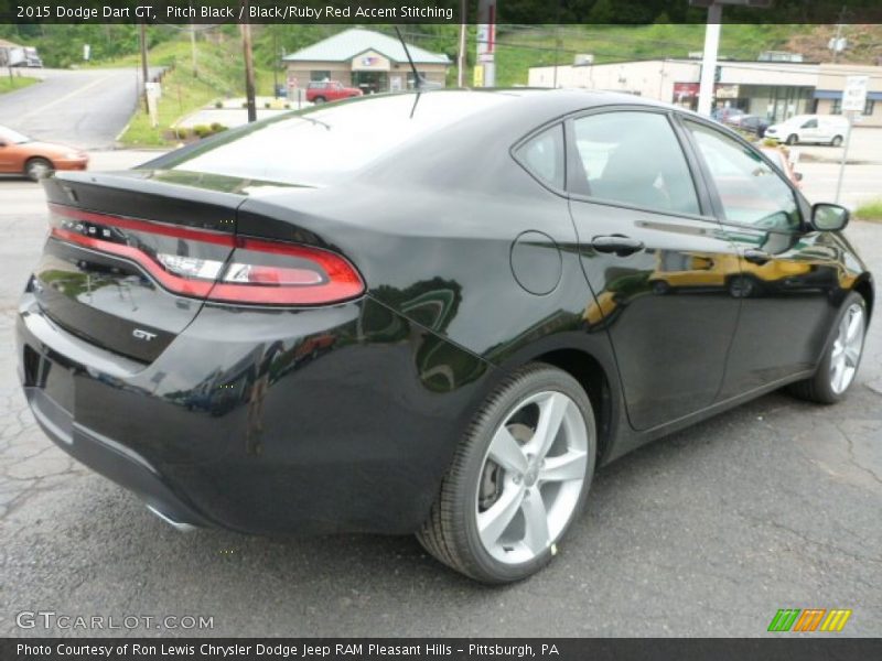 Pitch Black / Black/Ruby Red Accent Stitching 2015 Dodge Dart GT