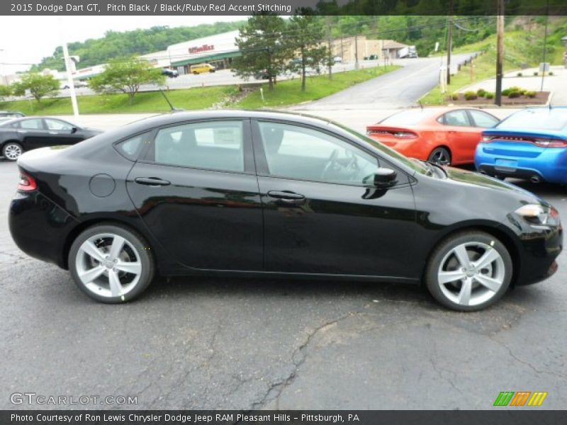 Pitch Black / Black/Ruby Red Accent Stitching 2015 Dodge Dart GT