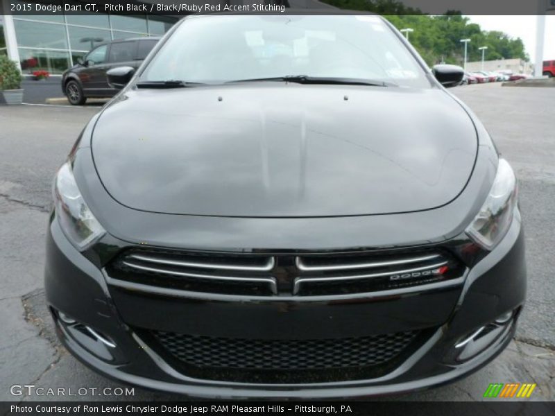 Pitch Black / Black/Ruby Red Accent Stitching 2015 Dodge Dart GT