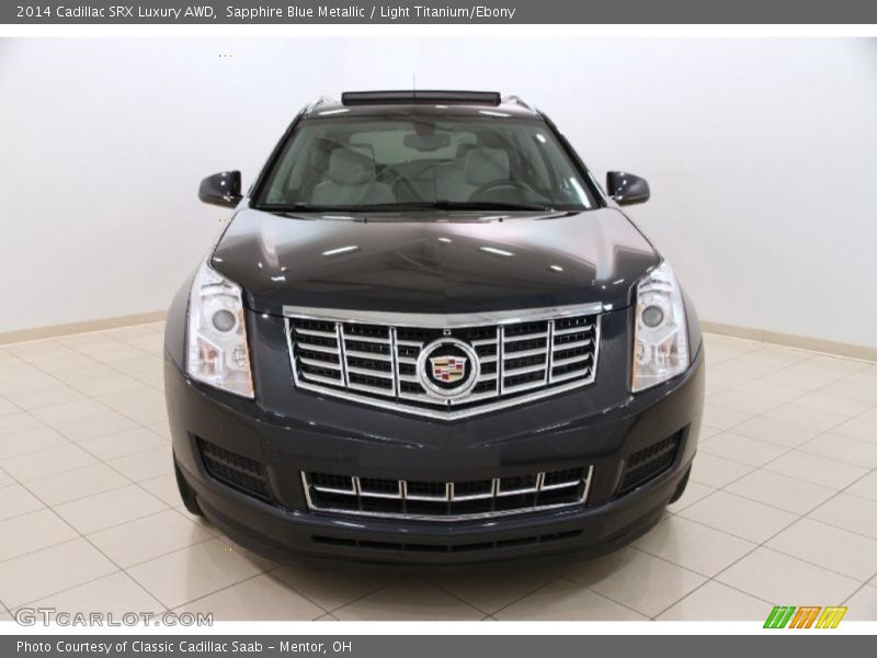 Sapphire Blue Metallic / Light Titanium/Ebony 2014 Cadillac SRX Luxury AWD