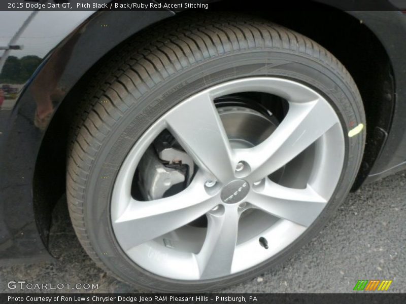 Pitch Black / Black/Ruby Red Accent Stitching 2015 Dodge Dart GT