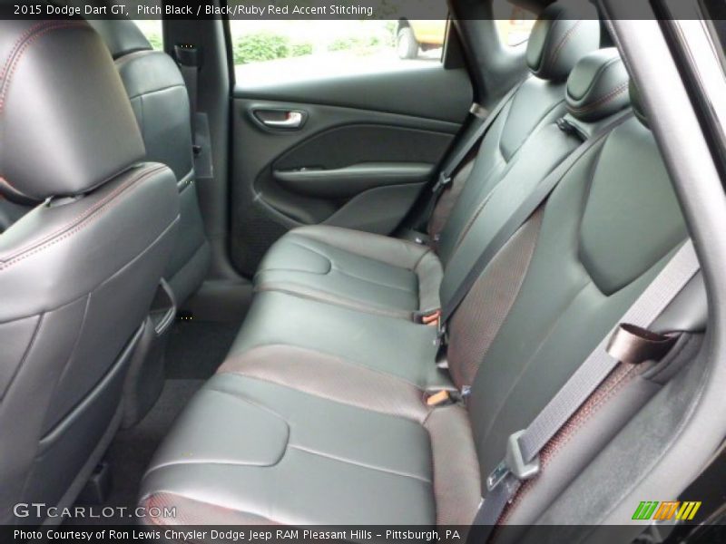 Pitch Black / Black/Ruby Red Accent Stitching 2015 Dodge Dart GT