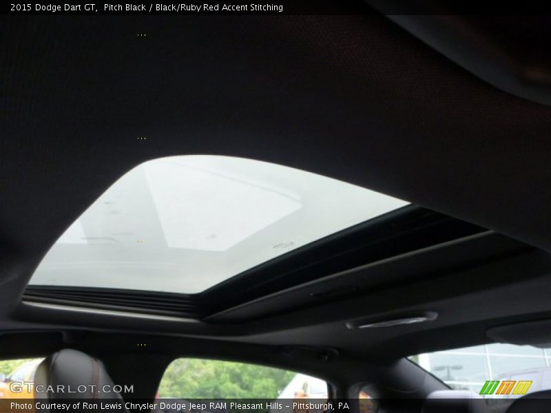 Pitch Black / Black/Ruby Red Accent Stitching 2015 Dodge Dart GT