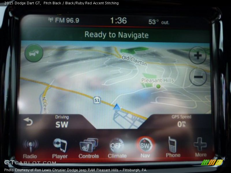 Pitch Black / Black/Ruby Red Accent Stitching 2015 Dodge Dart GT