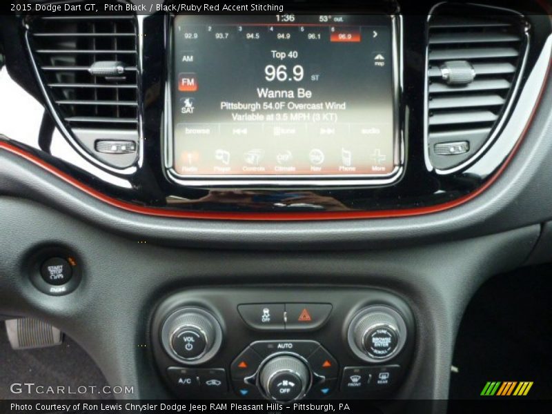 Pitch Black / Black/Ruby Red Accent Stitching 2015 Dodge Dart GT