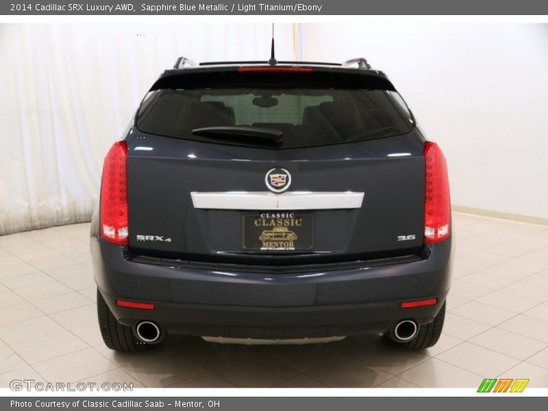 Sapphire Blue Metallic / Light Titanium/Ebony 2014 Cadillac SRX Luxury AWD