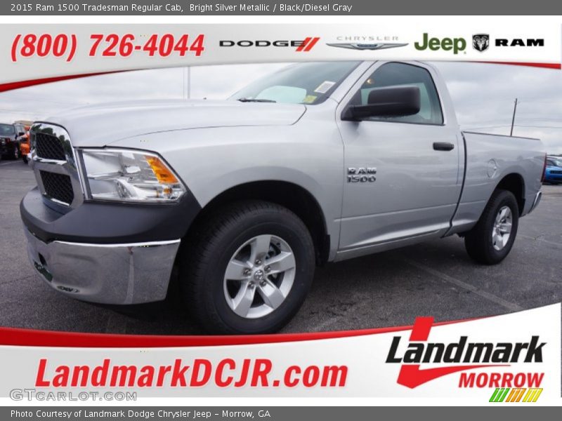 Bright Silver Metallic / Black/Diesel Gray 2015 Ram 1500 Tradesman Regular Cab