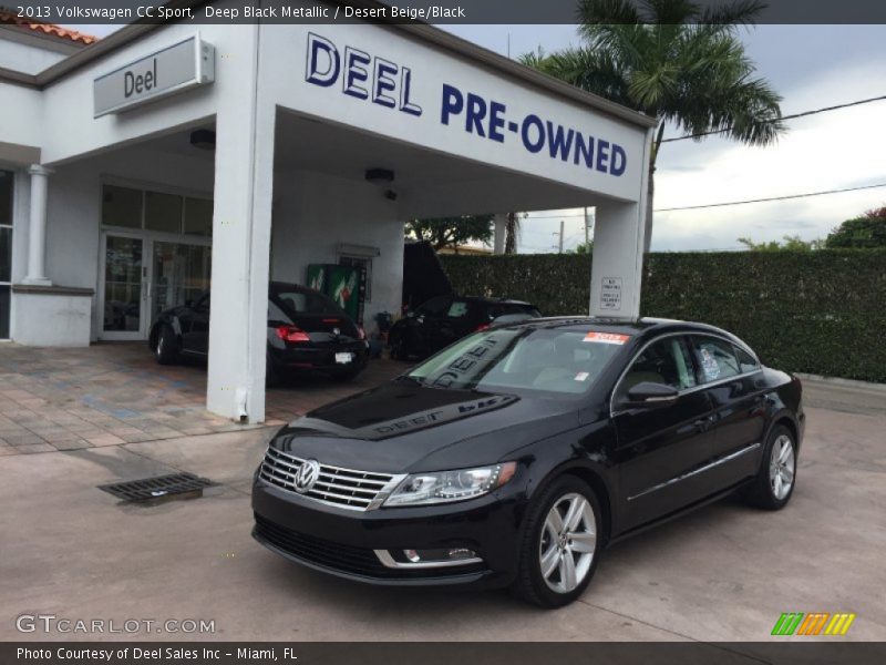 Deep Black Metallic / Desert Beige/Black 2013 Volkswagen CC Sport