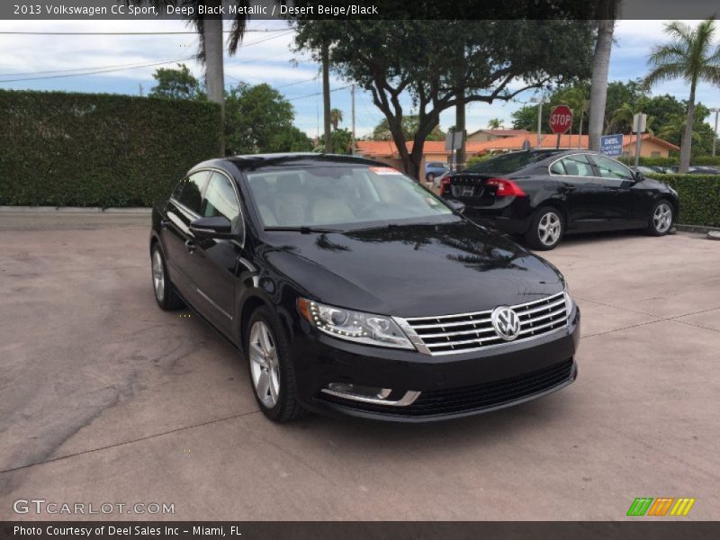 Deep Black Metallic / Desert Beige/Black 2013 Volkswagen CC Sport