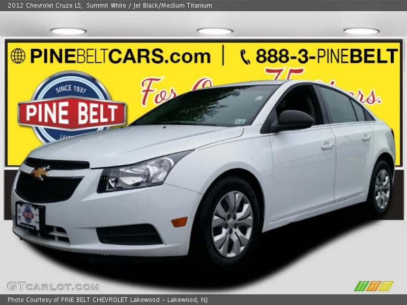 Summit White / Jet Black/Medium Titanium 2012 Chevrolet Cruze LS