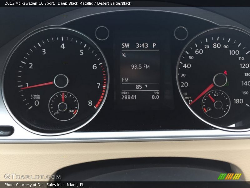 Deep Black Metallic / Desert Beige/Black 2013 Volkswagen CC Sport