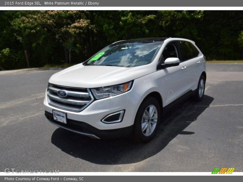White Platinum Metallic / Ebony 2015 Ford Edge SEL