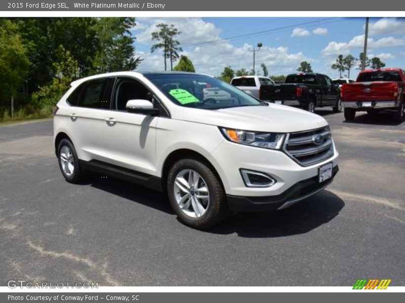 White Platinum Metallic / Ebony 2015 Ford Edge SEL