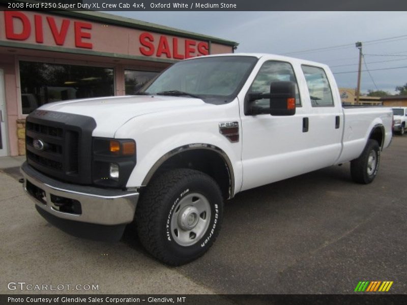 Oxford White / Medium Stone 2008 Ford F250 Super Duty XL Crew Cab 4x4