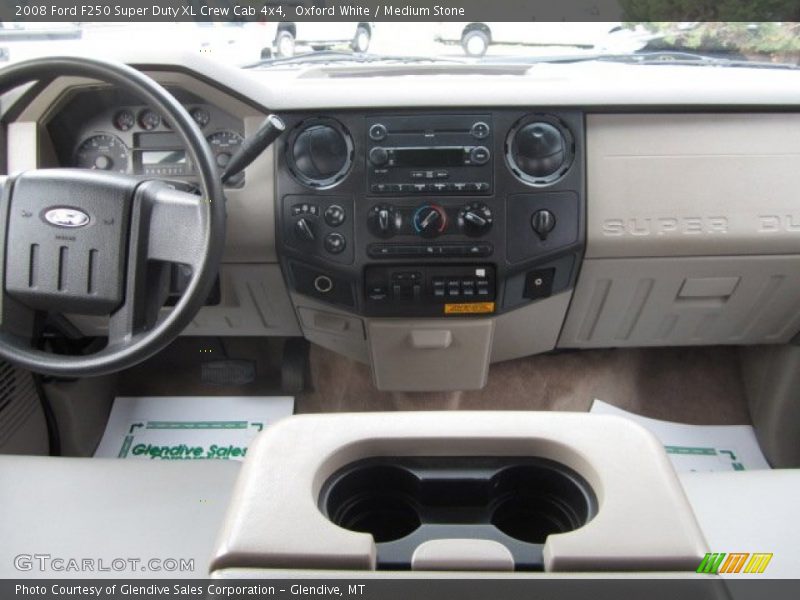 Oxford White / Medium Stone 2008 Ford F250 Super Duty XL Crew Cab 4x4