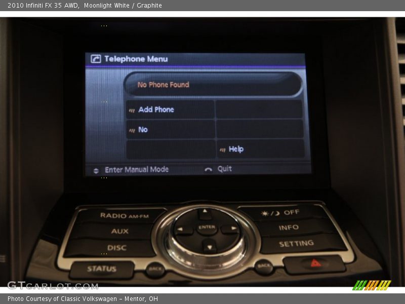 Moonlight White / Graphite 2010 Infiniti FX 35 AWD