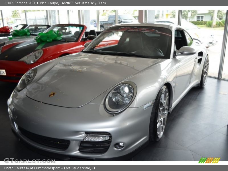 Arctic Silver Metallic / Black 2007 Porsche 911 Turbo Coupe