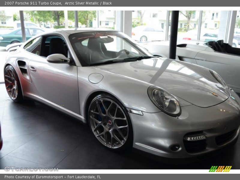 Arctic Silver Metallic / Black 2007 Porsche 911 Turbo Coupe