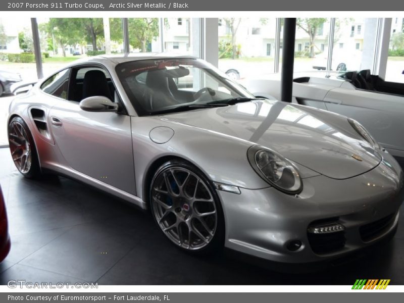 Arctic Silver Metallic / Black 2007 Porsche 911 Turbo Coupe