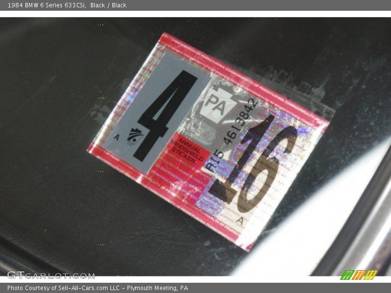 Black / Black 1984 BMW 6 Series 633CSi