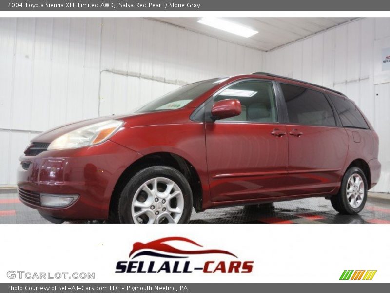 Salsa Red Pearl / Stone Gray 2004 Toyota Sienna XLE Limited AWD