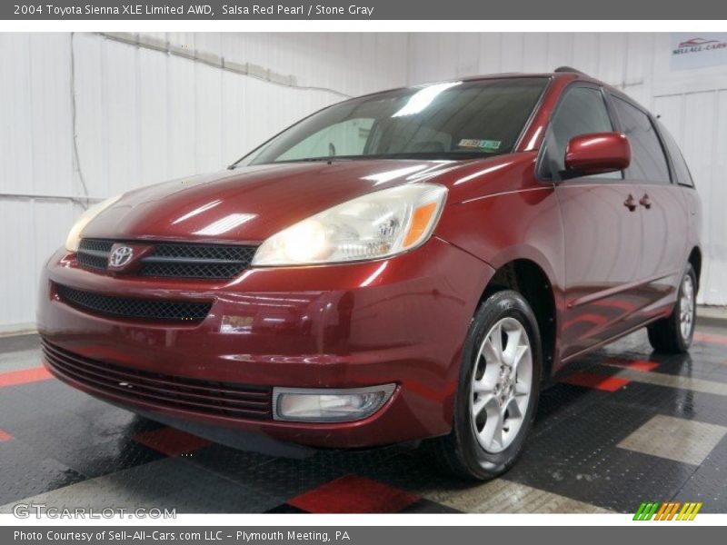 Salsa Red Pearl / Stone Gray 2004 Toyota Sienna XLE Limited AWD