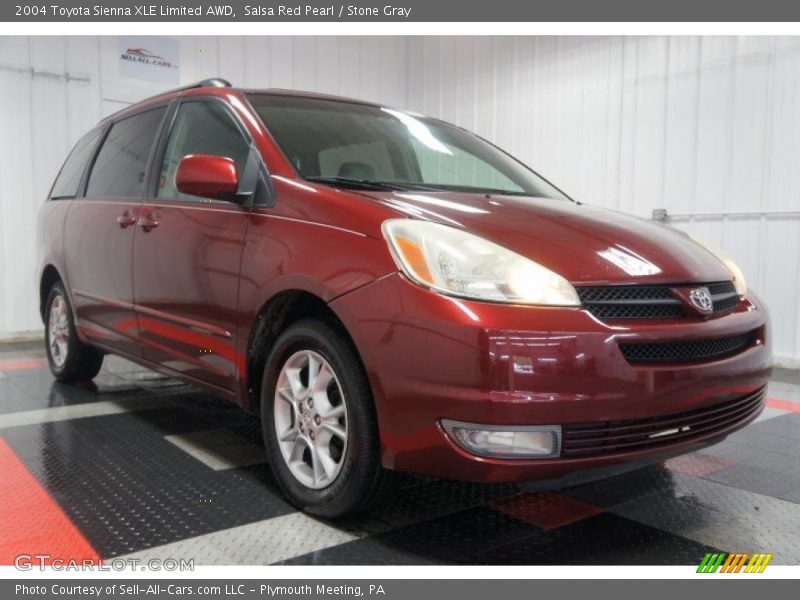 Salsa Red Pearl / Stone Gray 2004 Toyota Sienna XLE Limited AWD
