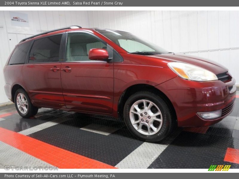 Salsa Red Pearl / Stone Gray 2004 Toyota Sienna XLE Limited AWD