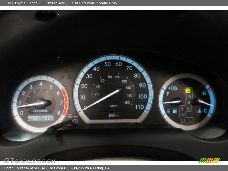 Salsa Red Pearl / Stone Gray 2004 Toyota Sienna XLE Limited AWD
