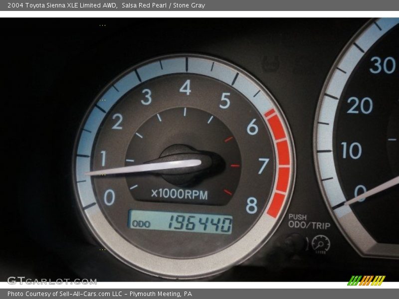 Salsa Red Pearl / Stone Gray 2004 Toyota Sienna XLE Limited AWD