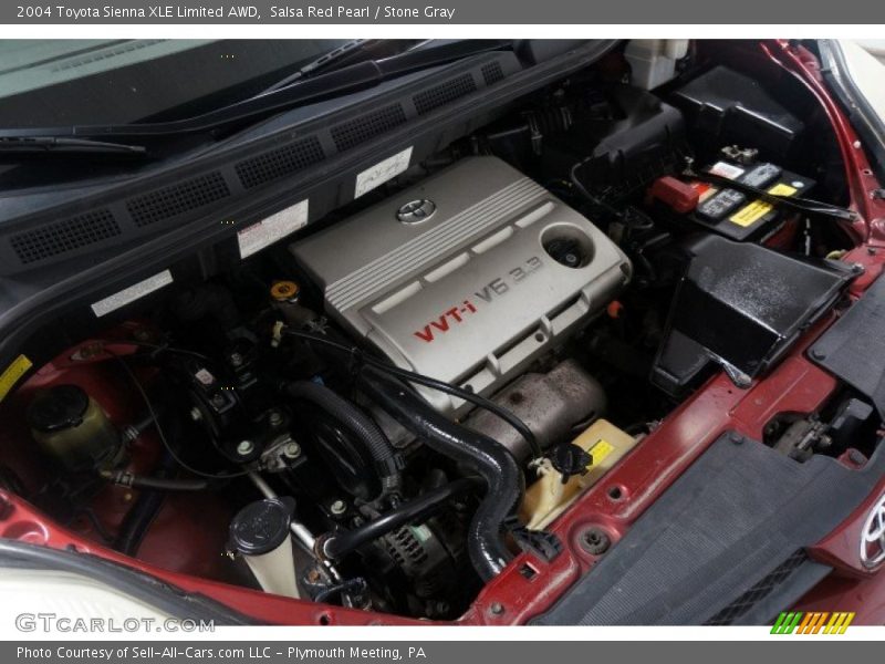 Salsa Red Pearl / Stone Gray 2004 Toyota Sienna XLE Limited AWD