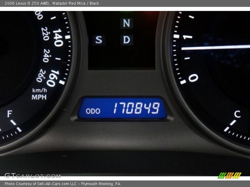 Matador Red Mica / Black 2006 Lexus IS 250 AWD