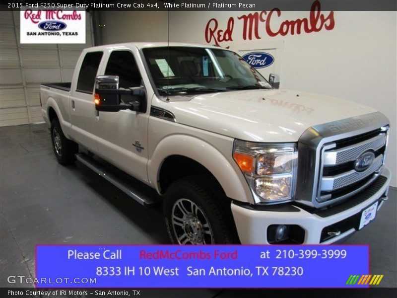 White Platinum / Platinum Pecan 2015 Ford F250 Super Duty Platinum Crew Cab 4x4