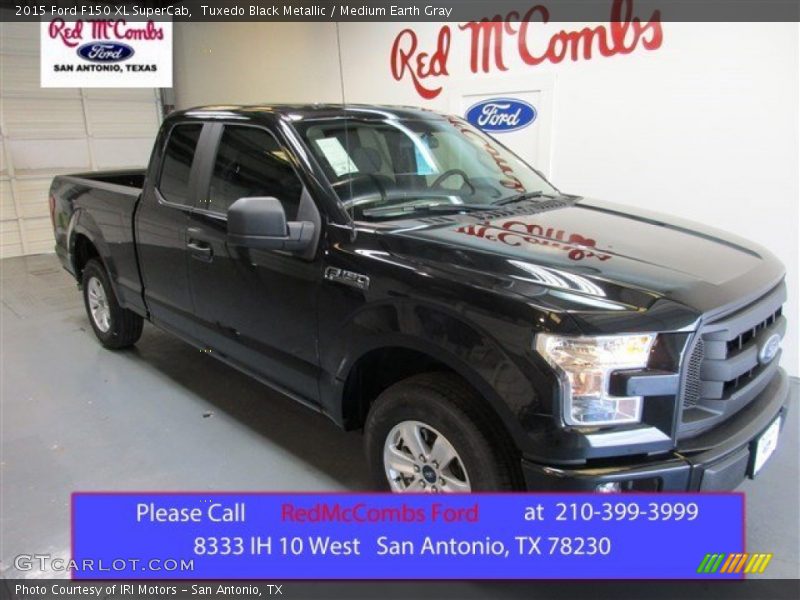 Tuxedo Black Metallic / Medium Earth Gray 2015 Ford F150 XL SuperCab