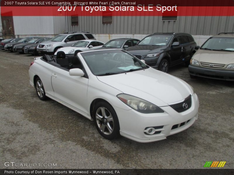 Blizzard White Pearl / Dark Charcoal 2007 Toyota Solara SLE V6 Convertible