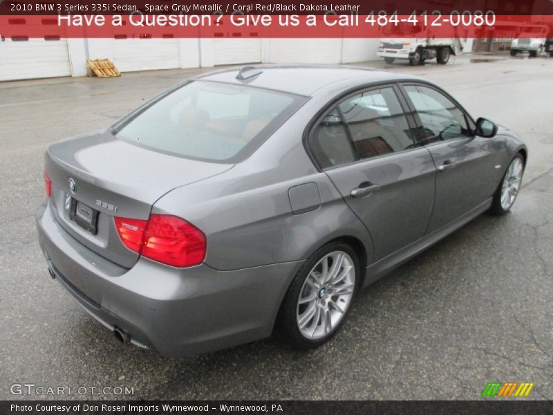 Space Gray Metallic / Coral Red/Black Dakota Leather 2010 BMW 3 Series 335i Sedan