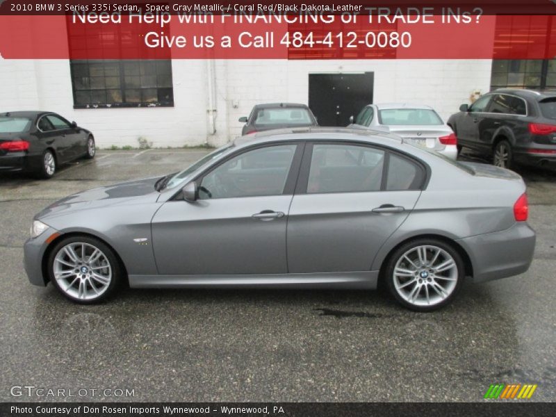 Space Gray Metallic / Coral Red/Black Dakota Leather 2010 BMW 3 Series 335i Sedan