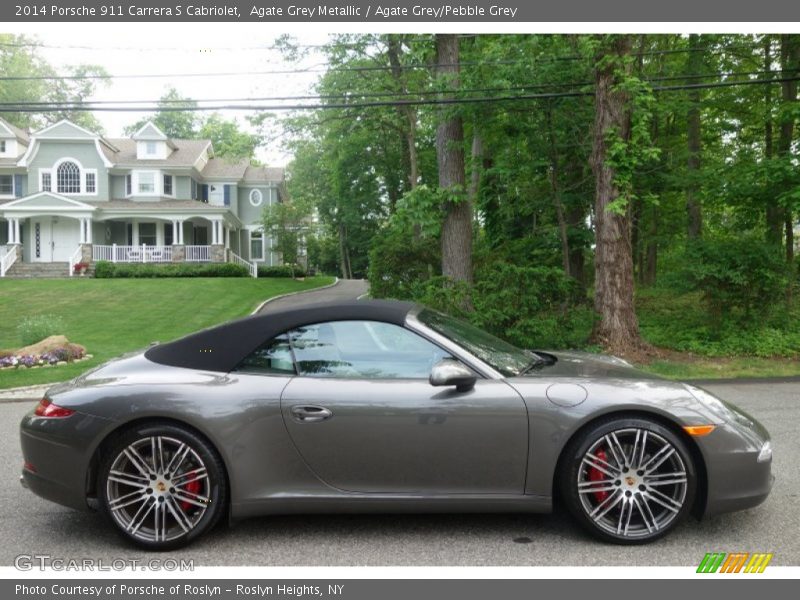 Agate Grey Metallic / Agate Grey/Pebble Grey 2014 Porsche 911 Carrera S Cabriolet
