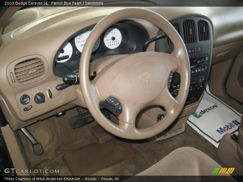 Patriot Blue Pearl / Sandstone 2003 Dodge Caravan SE