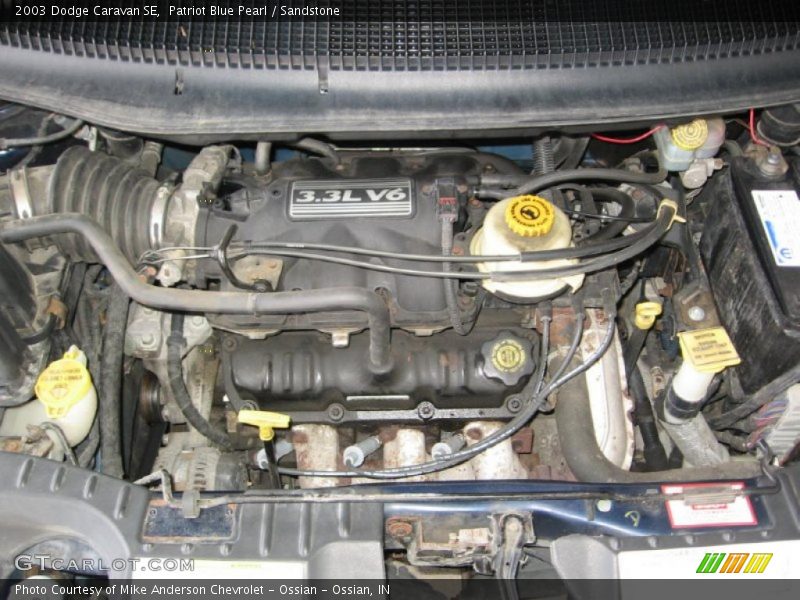 Patriot Blue Pearl / Sandstone 2003 Dodge Caravan SE