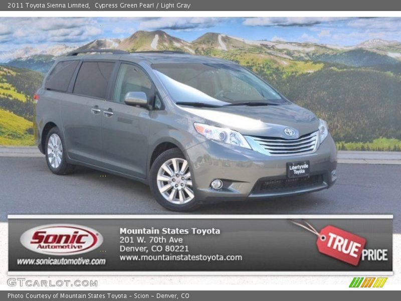 Cypress Green Pearl / Light Gray 2011 Toyota Sienna Limited
