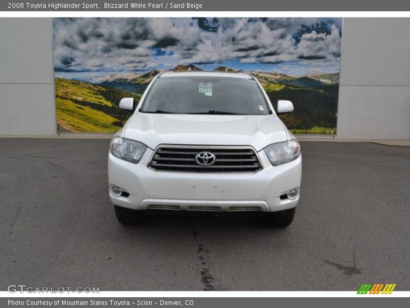 Blizzard White Pearl / Sand Beige 2008 Toyota Highlander Sport